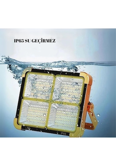 Güneş Enerjili Solar Led Projektör Taşınabilir Fenerli Powerbank