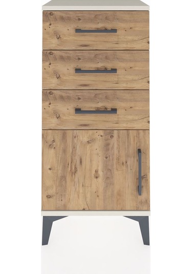 Arges Komodin 3 Çekmeceli Tek Kapaklı 44x30x96 Aytaşı-çam Aytaşı