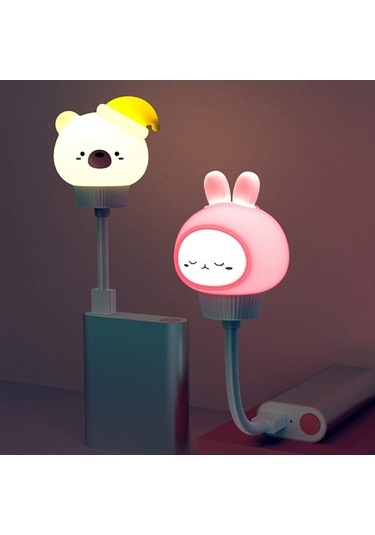 Pazly Esnek Mini Usb Led Gece Lambası - Beyaz Işık, Pratik Ve Şık Diğer