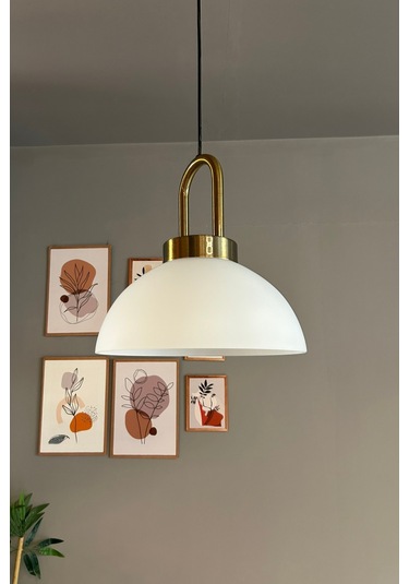 Perry Cam Beyaz Tekli Avize Eskitme Kilit Kafa Başlık Retro Sarkıt Lamba Restoran Salon Aydınlatma Beyaz