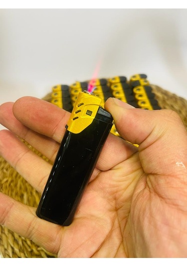 Siyah Plastik Pürmüzlü Çakmak //7cm X 5 Adet