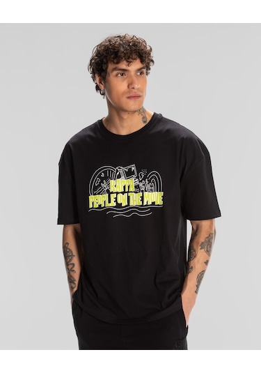 Kappa Logo Fred Erkek T-shirt-siyah Siyah
