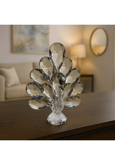 Gümüş Tavus Kuşu Kristal Cam Kb 9x12