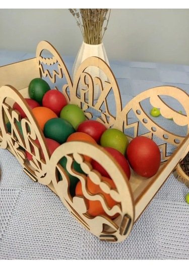 Woodiks Yol Yumurtası Standı Paskalya Sepeti 152010188 Bej