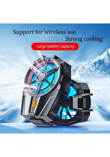 Siyah Kablosuz Cep Telefonu Soğutma Fanı