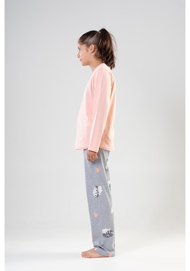 Kız Çocuk Uzun Kol Pembe Pijama Takımı C2t0n4o075 001