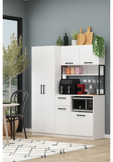 Ervin Kahve Köşesi 4 Raflı Airfry Kiler Dolabı Çok Amaçlı Beyaz Beyaz Ervin Kahve Köşesi 4 Raflı Airfry Kiler Dolabı Çok Amaçlı Beyaz Beyaz