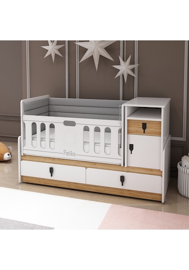 Patiko Rose Büyüyen Asansörlü Beşik Meşe