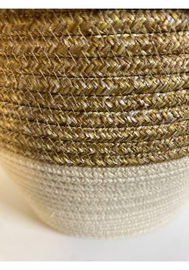 Patrick Jüt Hasır Görünümlü Çöp Kovası, Dekoratif Sepet, Kağıt Çöpü Sepeti Hasır