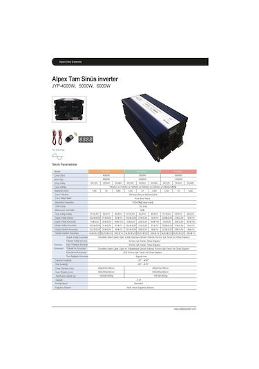 Alpex 6000 Watt 24 Volt Dijital Ekranlı Tam Sinüs İnverter