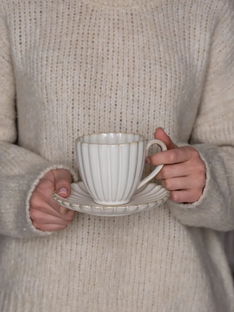 Aberu Shop Çay/kahve Takımı Fincan Ve Tabak Seti 260 Ml 311663184 Bej Açık