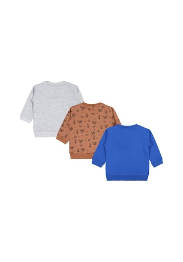 Civil Baby Astronot Baskılı 3'lü Set 6-18 Ay Sweatshirt Çok Renkli