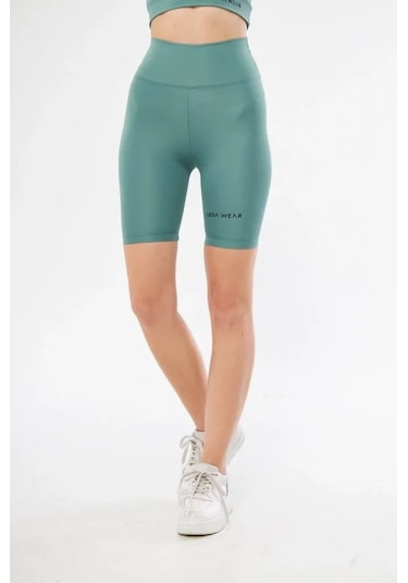 Efnaz Style Yüksek Bel Biker Sporcu Şort - Mint Yeşil Mint Yeşili