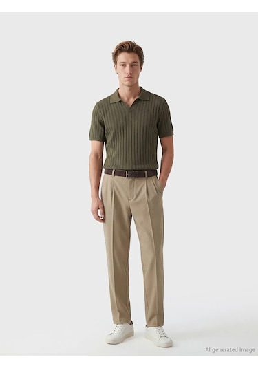 Lc Waikiki Haki Polo Yaka Erkek Triko Tişört