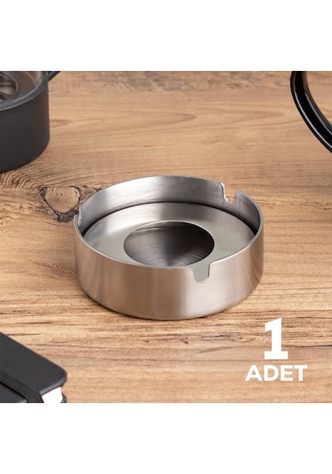 Porsima Etn-016 Paslanmaz Çelik Metal Kül Tablası Küllük