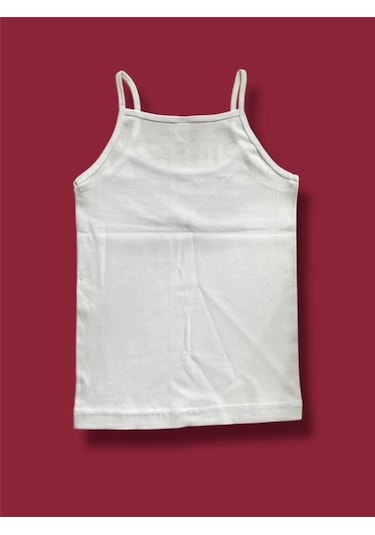 Yüksek Kalite İnce Askılı Kız Çocuk Pamuklu Ribana Atlet 3'lü Paket Beyaz