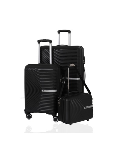 Mçs Polipropilen 3lü Valiz Seti Büyük & Kabin & Makyaj V374 S24sy1000081-set 00001 Siyah