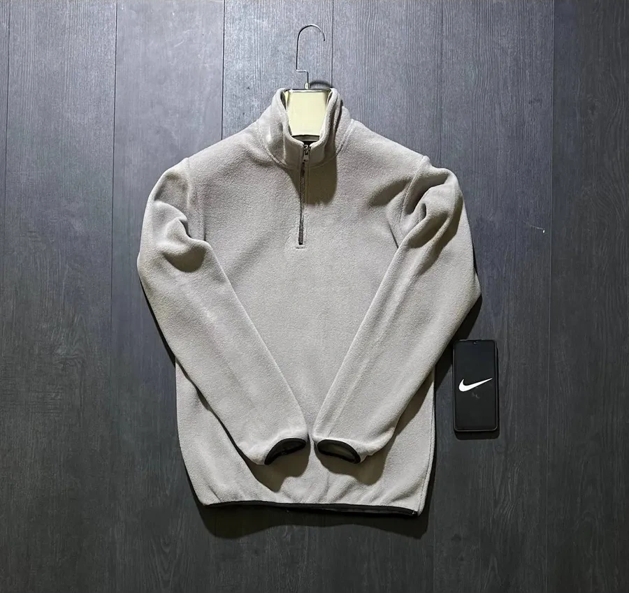 Dobryna Textil Fermuarlı Polar Sweatshirt 360450777 Açık Bej