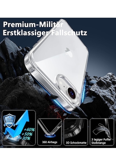 Apple Uyumlu iPhone 16e Kılıf Şeffaf Silikon + 9h Ekran Koruyucu Cam Set