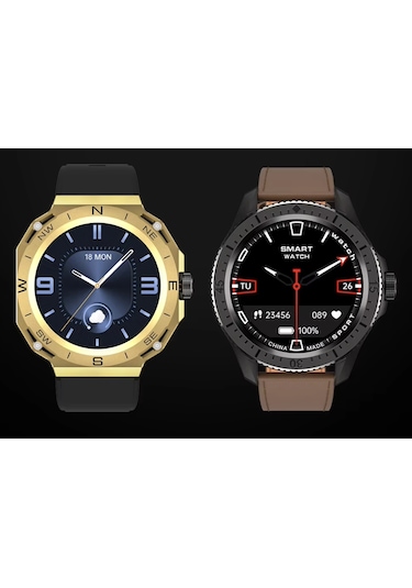 Smartwatch SK22 1.43" Akıllı Saat (İthalatçı Garantili) Deri + Silikon Kordon