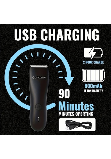 Dashanshop Siyah Taban Yok Groin Vücut Kılı Trimmer Çift Başlı Cilt Dostu Hassas Kesim Şarj Edilebilir Erkek Ball Shaver