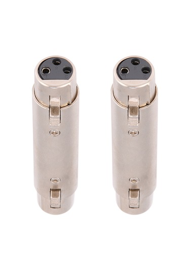 Lemestar 2 Adet 3-pin Xlr Dişi-dişi Ses Adaptörü, Çinko Alaşımlı Kasa, Bakır Kontak, Gürültü Engeli, Mikrofon-konsol Bağlantısı