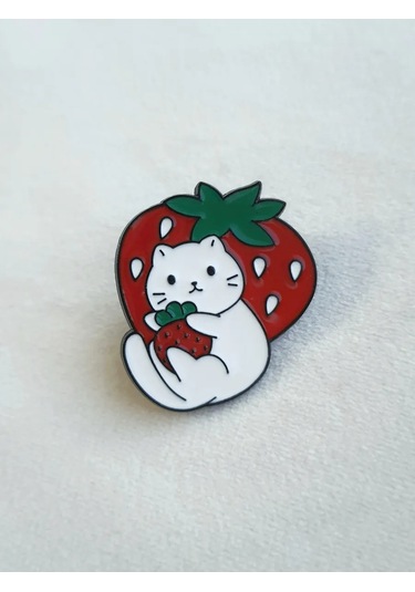 Proshik Emaye Detaylı Broş Kedi Rozeti 293456362 Siyah