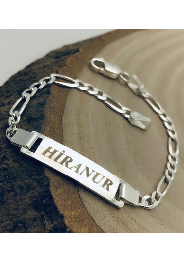 İsim Yazılı Gümüş Bebek Künye Çocuk Bileklik  Csb01