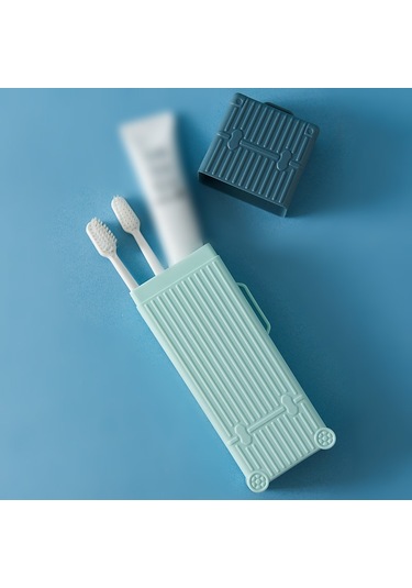 Sones Seyahat Yıkama Kupası Diş Fırçası Kutusu Taşınabilir Set Yaratıcı İş Seyahati Diş Saklama Kutusu Mavi Hit Mavi Diğer