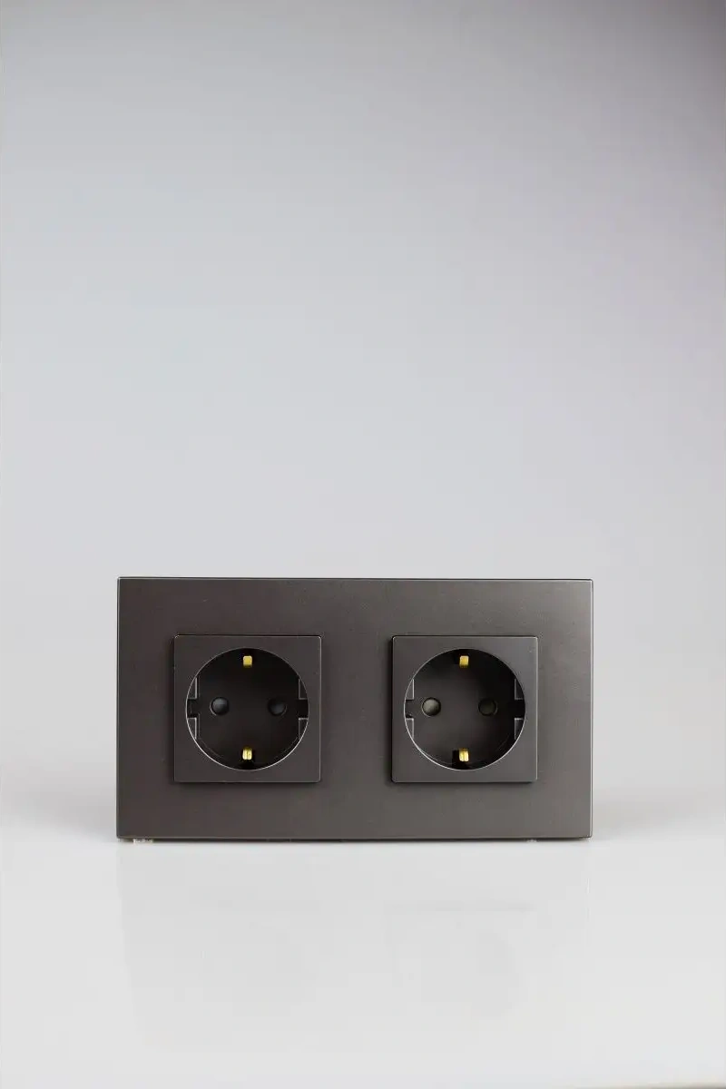 Vo'stabl Çiftli, İki Kişilik Gri Priz, Topraklama, Koruyucu Kapaklar. 145892878 102