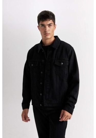DeFacto Düğmeli Cepli Jean Ceket D2846AX24AUNM40 Siyah