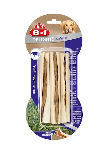 8in1 Delights Sticks Biftekli Ödül Kemiği 3'lü 75 G