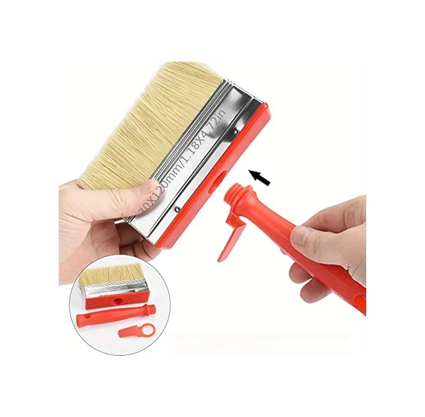 Gateesat 1 Adet Sarı Kırmızı Çok Amaçlı Dayanıklı Boya Fırçası - Çıkarılabilir Başlık 3-12 Cm Geniş