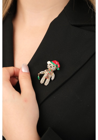 Çildan Womens Yılbaşı Koleksiyonu Yılbaşı Kostümlü Taşlı Ayıcık F Çok Renkli