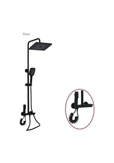 Deppot Piyano Tepe Duş Seti Mat Siyah Çok Renkli