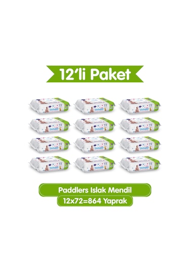 Paddlers Islak Mendil 864 Yaprak (12x72) – Koli