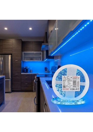 Buffer Mavi Led Şerit 5m 60 Led/m 12v 14.4w Güçlü 3 Çipli Işık Şerit Led