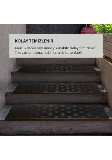 Bakır Renk Plastik Kaydırmaz Dış Mekan Merdiven Basamak Paspası