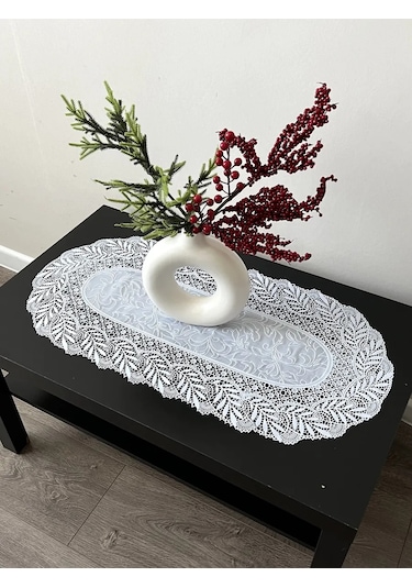 Best Price 34 Beyaz Oval Masa Örtüsü 277990545 Beyaz