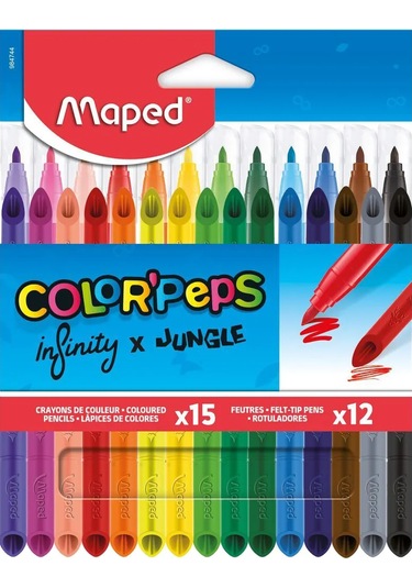Maped 12 Keçeli Kalem + 15 Renkli Kurşun Kalemli Çizim Seti 394298187