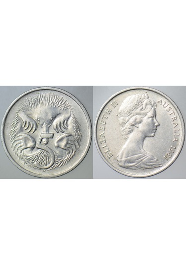 Avustralya 5 Cent 1981 Kraliçe. 19,4 Mm.