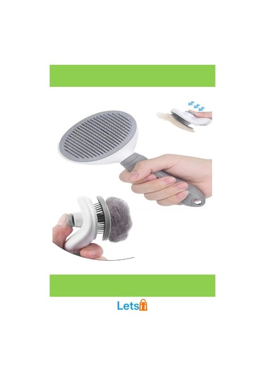 Otomatik Temizlenen Kedi Köpek Tüy Tarama Fırçası Gri