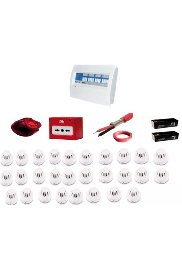 28 Bölgeli Konvansiyonel Sertifikalı Yangın Alarm Seti