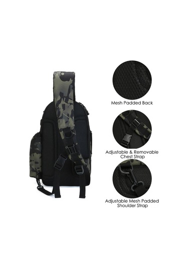 Xindoker Scorpion Camouflage Balıkçılık Çantası - Çok Fonksiyonlu Askılı Çanta, Bot Ve Malzeme Taşıma, 600d Nilon Malzeme