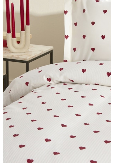 Karaca Home Amour Tek Kişilik Pike Takımı Kırmızı