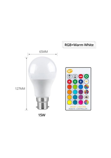 Led Lamba E27 B22 Rgb Led Ampul 15w 10w 5w Rgbw Kısılabilir Ampul Led Akıllı Işıklar Ev Tatil Dekorasyonu Için Uzaktan Kumanda İle B22 15w
