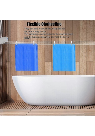 Ganzhoushop Geri Çekilebilir Çamaşır İpi, 4/5 Çamaşır İpi Çamaşır Kurutma Makinesi 4 Hat Çok Renkli