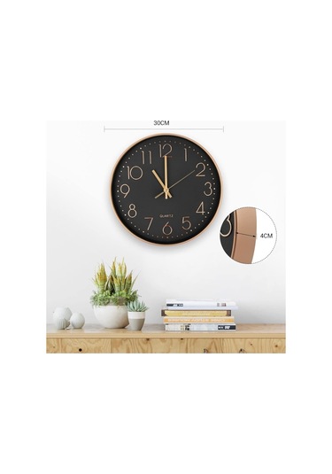 Modern Büyük Yuvarlak Duvar Saati 30 Cm Sessiz Kuvars B Diğer