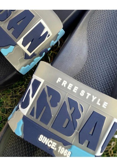 Kamuflaj Urban Desenli Plaj Havuz Bahçe Deniz Günlük Erkek Terlik Lacivert Lacivert