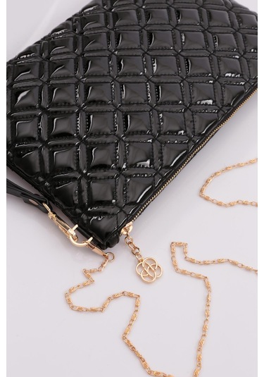 Dgn 4004 Kadin Baklava Dilimi Desenli Çanta 4004-2337-R1645 Siyah